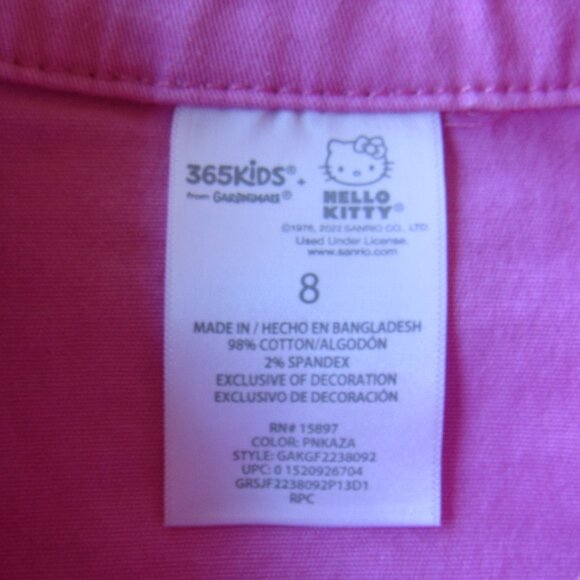 Hello Kitty Girl's Pink Collared Snap Button Light Denim Jean Jacket Size 8 - Picture 5 of 8